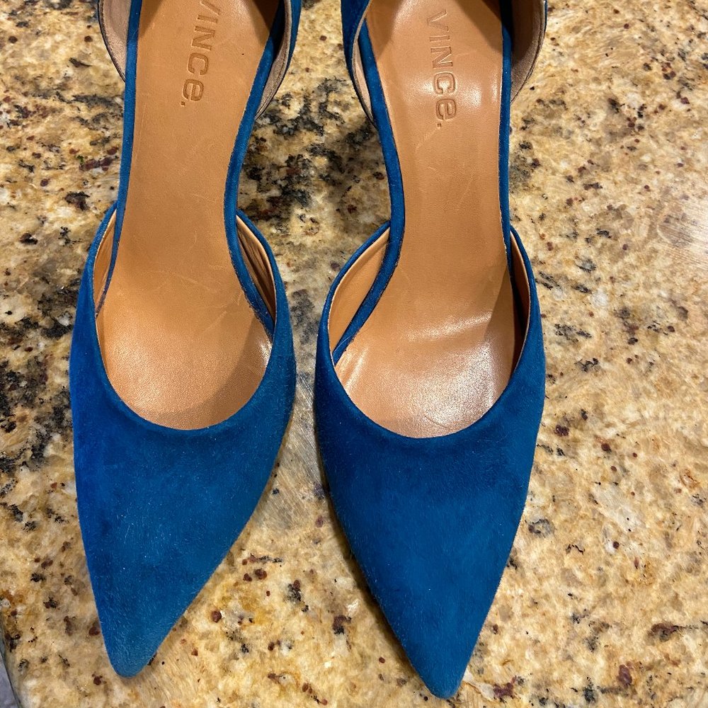 Vince Blue Suede Heels